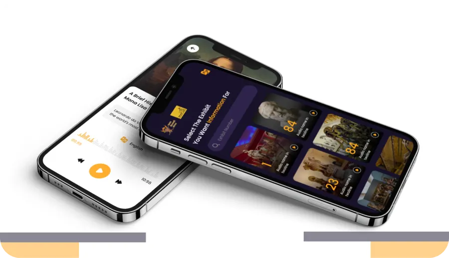 Shivsrushti museum audio guide app screens with story-based exhibit tours