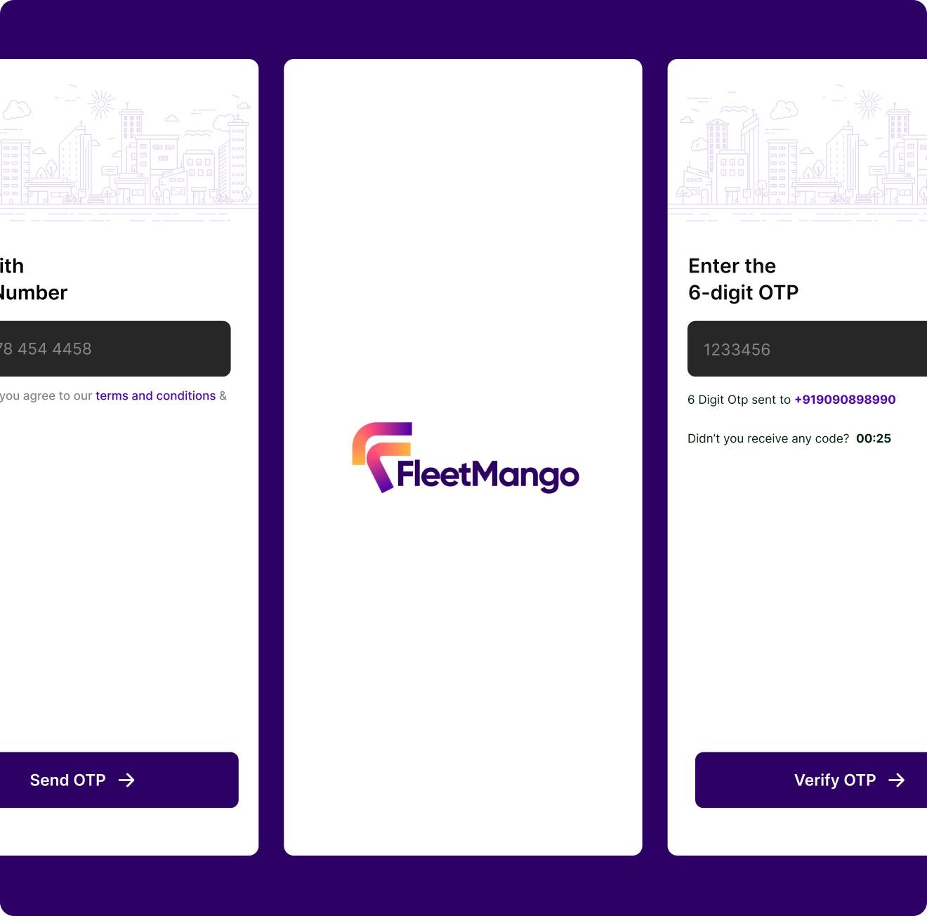 Vehicle booking app multi-stop trip screen